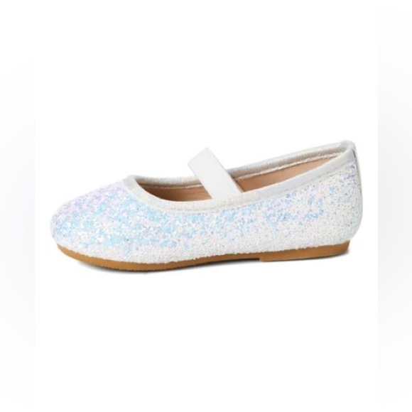 Toddler Girls White Glitter/Sequin Flats - Picture 1 of 5